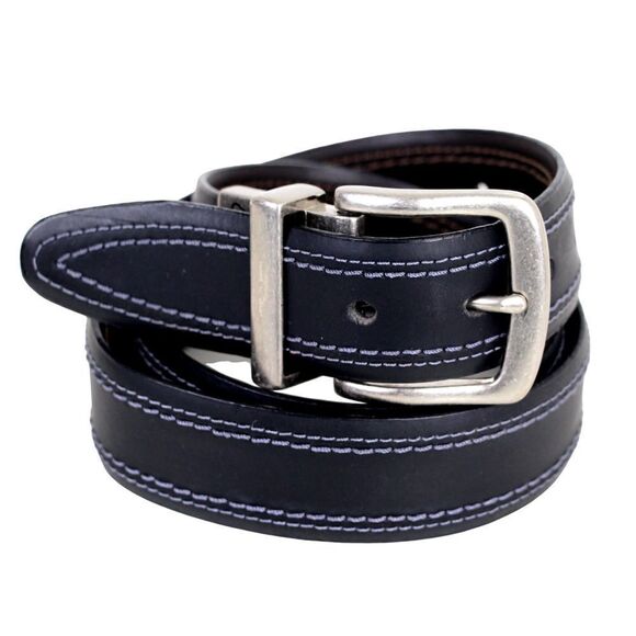 Dickies BLACK BROWN GENUINE LEATHER 1 3/8"Wd CASUAL DRESS RVRSBL BELT 34-36 (B97 - Picture 1 of 16